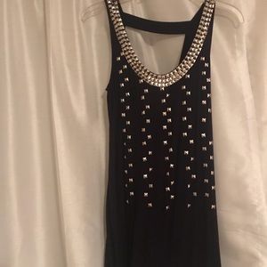 Navy blue silver studded dress